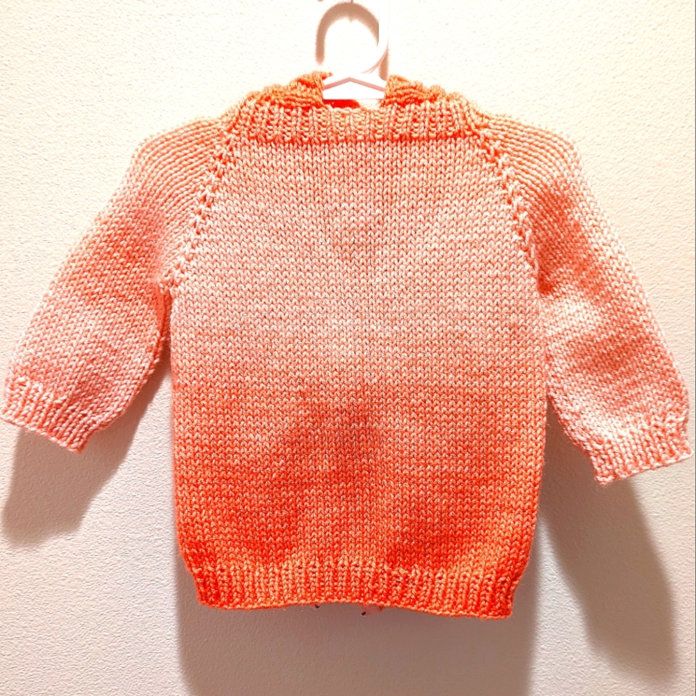 Pink "Ombre" Infant Knit Hooded Sweater Size 12-18 months